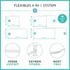 Duschvorhangstange L Form & Duschstange U Form 4 in 1 Produktbild-Vorschau 2