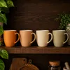 Kaffeetassen 4er Set einfarbig gerippt Pastellfarben Rillen Produktbild-Vorschau 6