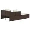 vidaXL Sonnenliege mit Kissen Braun 182x118x63 cm Poly Produktbild-Vorschau 6