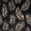 A repeating pattern of palm leaves on a black background. Produktbild-Vorschau
