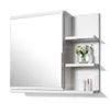 Armadio a specchio 60x50 bianco, mobile bagno con ripiani, Anteprima dell’immagine prodotto 1
