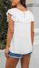 ASKSA Damen Spitze Bluse Tops Sommer Elegant Tunika Rüschen Produktbild-Vorschau 4