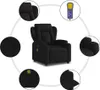 masážne kreslo vidaXL Black Fabric Náhľad obrázku produktu 6