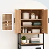 Relaxdays Waschmaschinenschrank Ablagen, Türen, Regal Produktbild-Vorschau 6