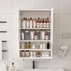 A white bathroom cabinet filled with various cosmetic products. Náhled obrázku produktu
