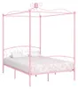 vidaXL Himmelbett-Gestell Rosa Metall 140 x 200 cm Produktbild-Vorschau 6