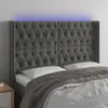 vidaXL LED Kopfteil Dunkelgrau 147x16x118/128 cm Samt Produktbild-Vorschau 2