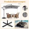 Parasol COSTWAY 250 cm, prostokątny, z podstawą i korbą, Podgląd zdjęcia produktu 3