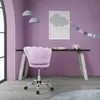 A child's desk area with a purple chair, a desk, and wall decorations. Produktbild-Vorschau