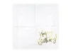 Tovaglioli Happy Birthday 33x33cm 20 pezzi, bianco/oro Anteprima dell’immagine prodotto 2
