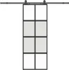 vidaXL Drzwi przesuwne z okuciem czarne 76x205 cm szkło Podgląd zdjęcia produktu 4