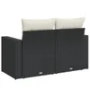 vidaXL Canapé de jardin avec coussins 2 places noir poly Voir les images du produit 6