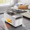 Couchtisch mit 4 Hockern& LED,  Verwandlungs Esstisch, Produktbild-Vorschau 11