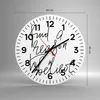 Wanduhr - Rund - Glasuhr - Manuskript Motto glauben - Produktbild-Vorschau 3