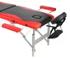 Massageliege 3 Zonen Aluminium Schwarz/Rot Therapiebank Produktbild-Vorschau 6