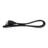 A black HDMI cable is laid out on a white background. Produktbild-Vorschau