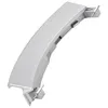 A silver-colored curved handle, possibly for an appliance like a washing machine or dryer. Produktbild-Vorschau