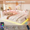 Gestoffeerd bed 140x200 cm, slaapbank met LED-verlichting, Productafbeelding-voorbeeld 6