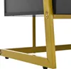 A close-up view of the base and lower frame of a black and gold cabinet. Anteprima dell’immagine prodotto