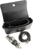 An open black handbag with its straps laid out next to it on a white background. Produktbild-Vorschau