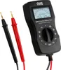 A black multi-function battery tester with red and black test probes. Voir les images du produit