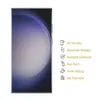 A smartphone screen protector with feature icons and text. Produktbild-Vorschau