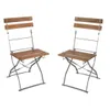 Two wooden chairs with metal frames are shown against a white background. Produktbild-Vorschau