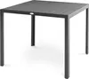 A square outdoor table with a dark gray top and black legs, presented on a white background. Náhľad obrázku produktu
