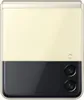 A close-up, front-facing view of a closed Samsung Galaxy Z Flip3 5G smartphone in a cream and black color scheme, presented on a plain white background. Náhled obrázku produktu