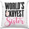 Trendation - Worlds Okayest Sister Deko-Kissen mit Füllung Produktbild-Vorschau 1