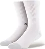A pair of white crew socks with a black logo on the side. Produktbild-Vorschau