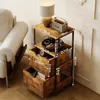 Nachttisch, Schlafzimmertisch, Kommode mit 2 Schubladen, Produktbild-Vorschau 5