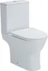A white toilet with a closed lid, shown from the front. Produktbild-Vorschau