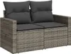 vidaXL Gartensofa 2-Sitzer mit Kissen Grau Poly Rattan Produktbild-Vorschau 4
