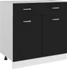vidaXL Schubunterschrank Schwarz 80x46x81,5 cm Produktbild-Vorschau 10