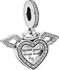 Pandora Charm Anhänger 798485C01 Heart and Angel Wings Produktbild-Vorschau 1