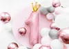Folienballon Ziffer 1 mit Krone 30x92cm rosa Produktbild-Vorschau 2