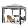 A gazebo with a table and chairs set up inside. Produktbild-Vorschau