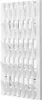 A white wooden coat rack with multiple hooks mounted on a white background. Anteprima dell’immagine prodotto