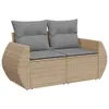 vidaXL 9-tlg. Garten-Sofagarnitur mit Kissen Beige Poly Produktbild-Vorschau 5