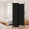 vidaXL 3-dielny paraván čierny 150x220 cm látka Náhľad obrázku produktu 2