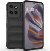 A black phone case is shown next to a smartphone. Produktbild-Vorschau