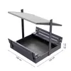 QLS Holz-Sandkasten 120 cm mit Sitzbank und grauem Dach Produktbild-Vorschau 2