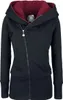 RED by EMP Damen schwarze Kapuzenjacke mit Teddyfell-Kapuze Produktbild-Vorschau 1