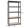 Étagère de rangement métallique à 5 tablettes, 180 cm, pour Voir les images du produit 2