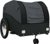 vidaXL Rimorchio per biciclette nero 45 kg ferro Anteprima dell’immagine prodotto 4