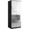 Kleiderschrank zum Schlafzimmer für Kleidung mit Spiegel, Höhe: 200cm, Breite: 80 cm, schwarz Produktbild-Vorschau