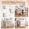 Collage showing a white folding table in different configurations and uses. Náhľad obrázku produktu