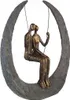 Gilde Skulptur, rund, "Swing", Paarmotiv, Kunstharz, grau, Anteprima dell’immagine prodotto 6
