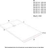 A diagram illustrating dimensions and specifications for a shower tray. Produktbild-Vorschau